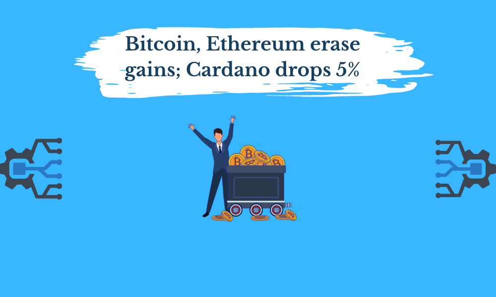 Bitcoin, Ethereum erase gains; Cardano drops 5% - ForexProp